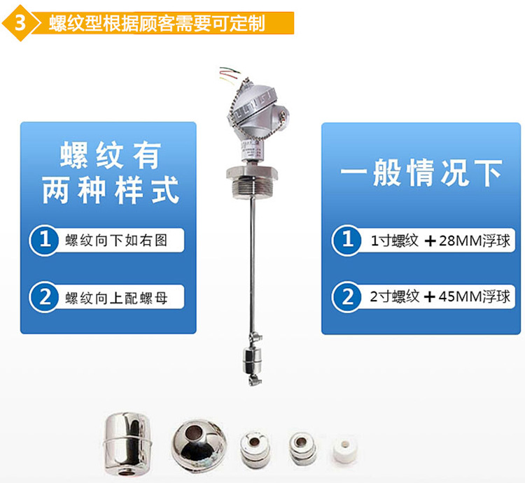 防爆浮球液位計(jì)螺紋分類(lèi)圖