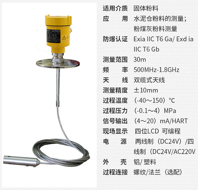 工業(yè)用雷達液位計RD712技術(shù)參數(shù)表圖