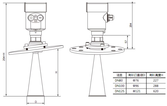儲罐雷達(dá)物位計(jì)RD706外形尺寸圖