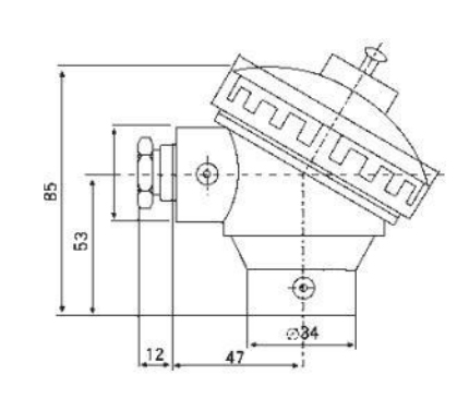 熱電偶溫度計(jì)防水式接線盒示意圖