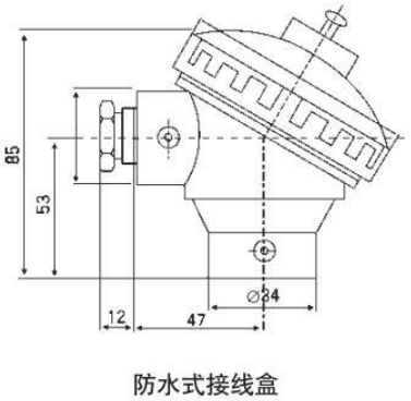 鉑銠熱電偶防水式接線盒圖